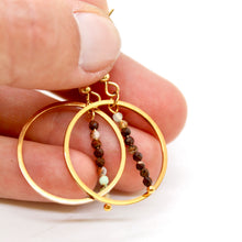 Load image into Gallery viewer, Australian Jade and Gold Hoop Delicate Earrings - E2-050g
