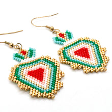 Load image into Gallery viewer, Geometrical Miyuki Seed Bead  Dangle Earrings - Seeds Collection- E8-019
