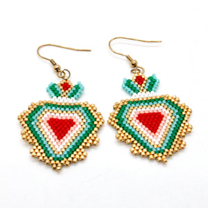 Geometrical Miyuki Seed Bead  Dangle Earrings - Seeds Collection- E8-019