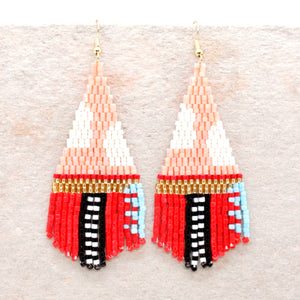 Geometrical Bohemian Miyuki Seed Bead  Dangle Earrings - Seeds Collection- E8-020