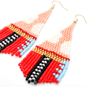 Geometrical Bohemian Miyuki Seed Bead  Dangle Earrings - Seeds Collection- E8-020