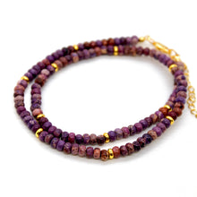 Load image into Gallery viewer, Purple Jasper + Gold Necklace - NC-508G
