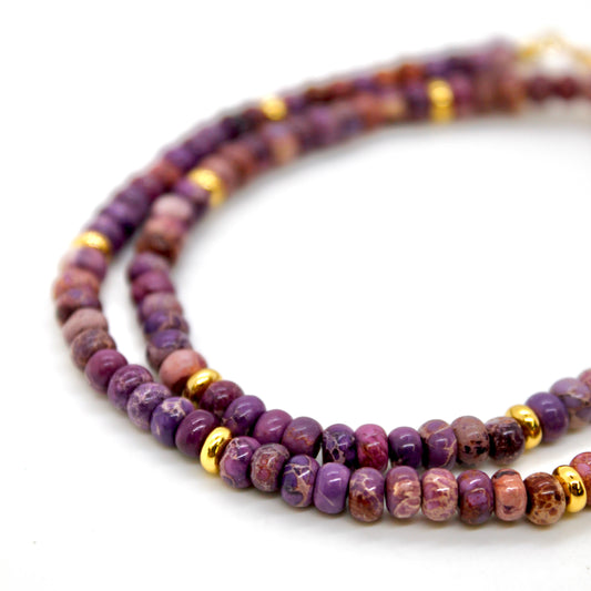 Purple Jasper + Gold Necklace - NC-508G