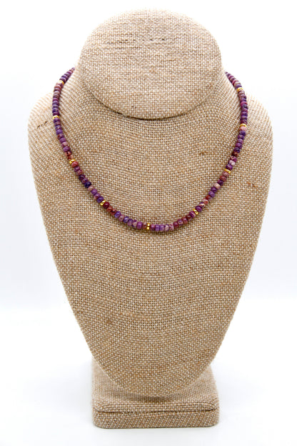 Purple Jasper + Gold Necklace - NC-508G