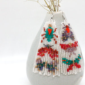 Bugs and Insects Dangle Seed Bead Earrings - Seeds Collection- E8-023