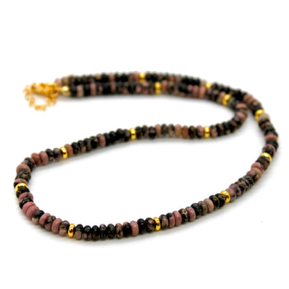 Rhodonite + Gold Necklace - NC-517G