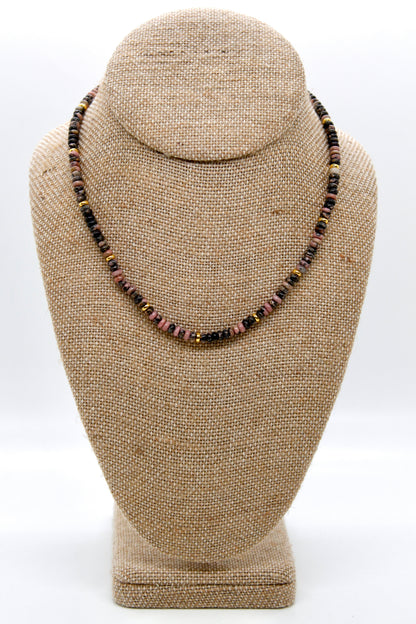Rhodonite + Gold Necklace - NC-517G