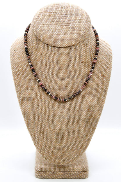Rhodonite + Silver Necklace - NC-517S