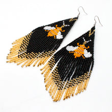 Load image into Gallery viewer, Bees Dangle Earrings - Woven Seed Beads - Seeds Collection- E8-025
