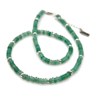 Green Aventurine + Silver Necklace - NC-519S