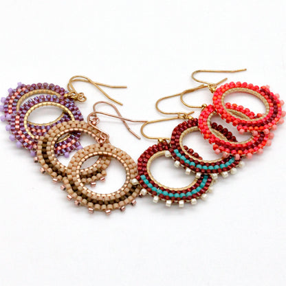 Disc Seed Bead Earrings - Seeds Collection- E8-027