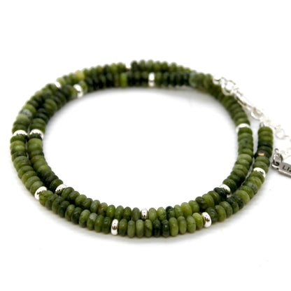 Olive Jade + Silver Necklace - NC-520S