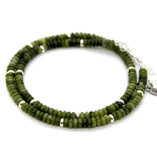 Load image into Gallery viewer, Olive Jade + Silver Necklace - NC-520S
