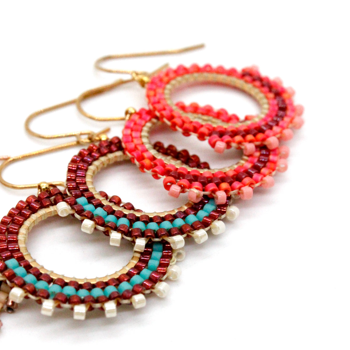 Disc Seed Bead Earrings - Seeds Collection- E8-027