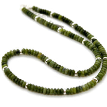 Load image into Gallery viewer, Olive Jade + Silver Necklace - NC-520S
