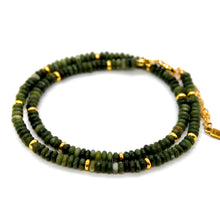 Load image into Gallery viewer, Olive Jade + Gold Necklace - NC-520G
