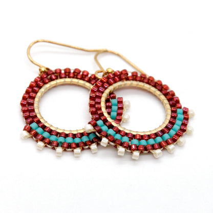 Disc Seed Bead Earrings - Seeds Collection- E8-027