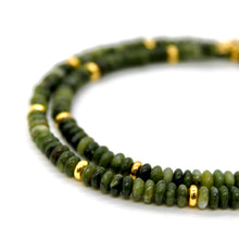 Load image into Gallery viewer, Olive Jade + Gold Necklace - NC-520G
