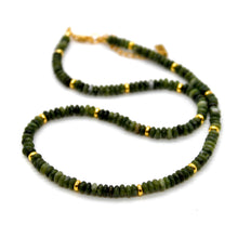 Load image into Gallery viewer, Olive Jade + Gold Necklace - NC-520G
