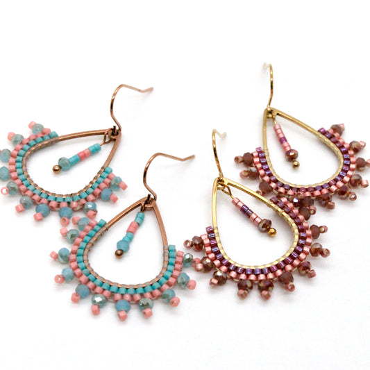 Seed Bead Drop Dangle Earring - Seeds Collection- E8-028