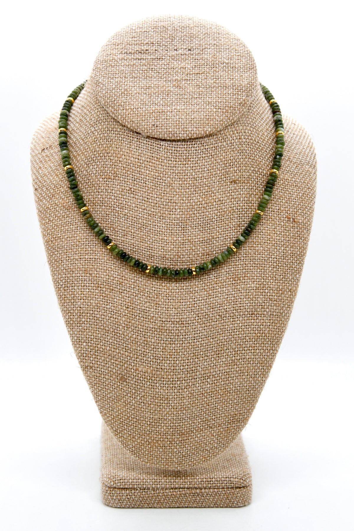 Olive Jade + Gold Necklace - NC-520G