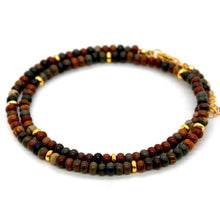 Load image into Gallery viewer, Picasso Jasper + Gold Necklace - NC-522G

