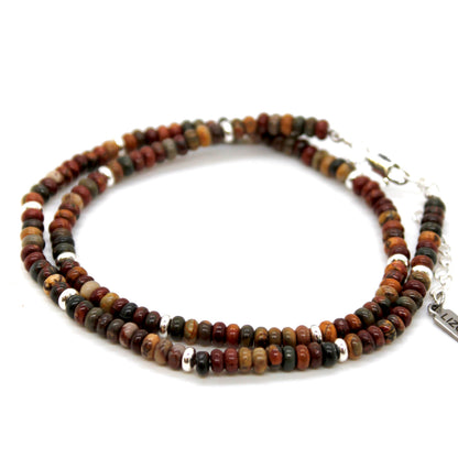 Picasso Jasper + Silver Necklace - NC-522S