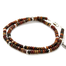 Load image into Gallery viewer, Picasso Jasper + Silver Necklace - NC-522S
