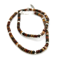 Load image into Gallery viewer, Picasso Jasper + Silver Necklace - NC-522S
