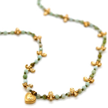 Load image into Gallery viewer, Amazonite Mini Heart Short Necklace - N2-2762A
