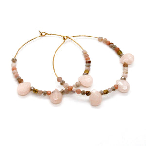 Luxury Pastel Pink Hoop Earrings - Seeds Collection- E8-032