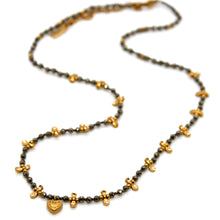 Load image into Gallery viewer, Pyrite Mini Heart Short Necklace - N2-2762B
