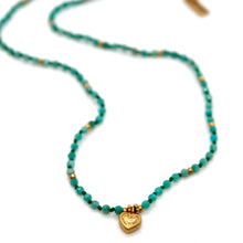 Load image into Gallery viewer, Amazonite Mini Heart Short Necklace - N2-2762D

