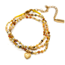 Load image into Gallery viewer, Crazy Agate Mini Heart Short Necklace - N2-2762F
