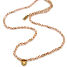 Load image into Gallery viewer, Peach Zirconium Mini Heart Short Necklace - N2-2762G

