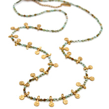 Load image into Gallery viewer, Amazonite and Mini Gold Specks Necklace - N2-2763B
