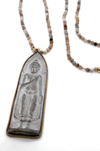 Load image into Gallery viewer, Long Buddha on Faceted Agate Beaded Necklace NL-AG-AWB1 -The Buddha Collection-
