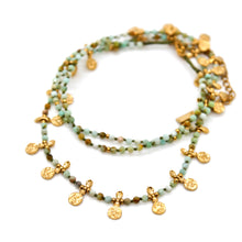 Load image into Gallery viewer, Amazonite and Mini Gold Specks Necklace - N2-2763B
