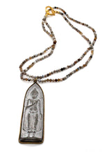 Load image into Gallery viewer, Long Buddha on Faceted Agate Beaded Necklace NL-AG-AWB1 -The Buddha Collection-
