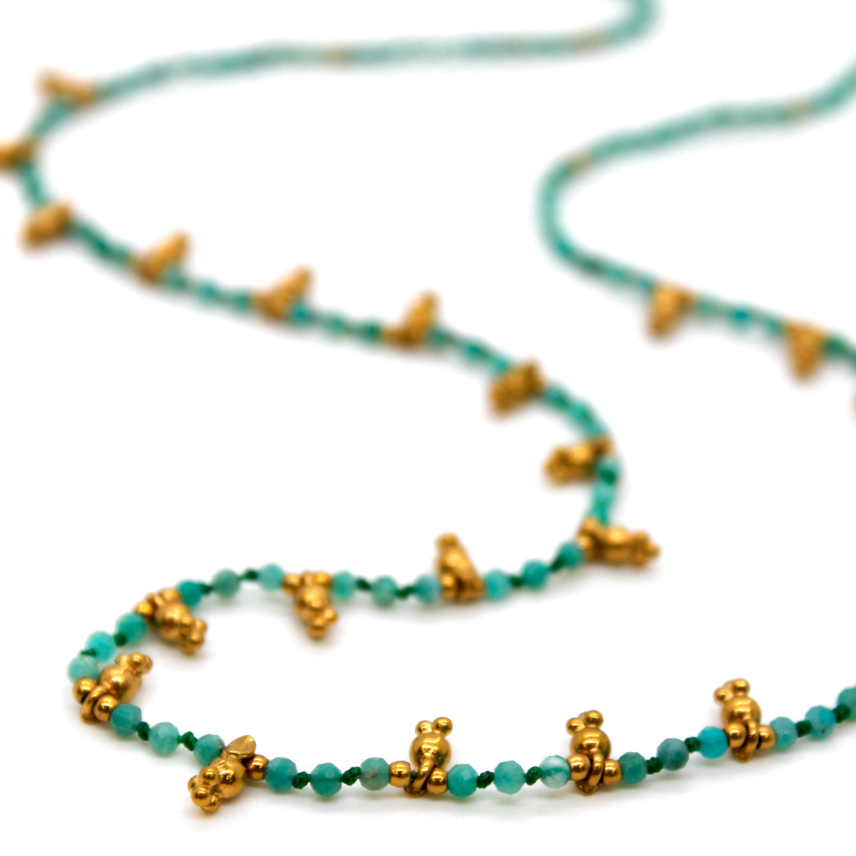 Amazonite and Mini Gold Specks Necklace - N2-2763C