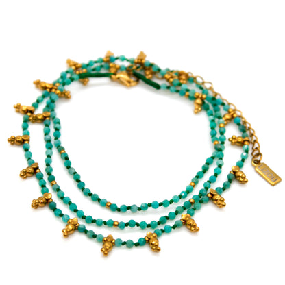 Amazonite and Mini Gold Specks Necklace - N2-2763C