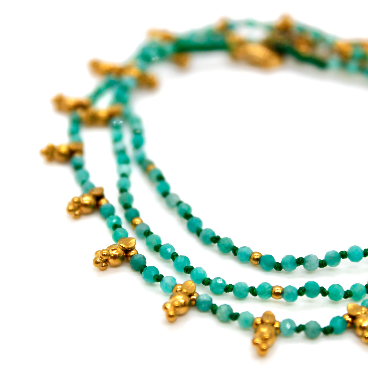 Amazonite and Mini Gold Specks Necklace - N2-2763C