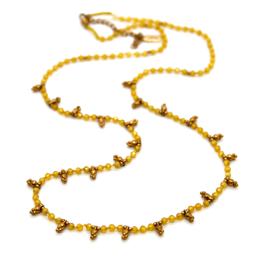 Zirconium and Mini Gold Specks Necklace - N2-2763D
