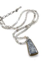 Load image into Gallery viewer, Faceted Labradorite Short Necklace with Antique Wrapped Buddha Charm NS-LA2-AWB3 -The Buddha Collection-
