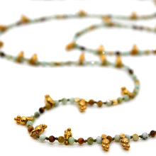 Load image into Gallery viewer, Amazonite and Mini Gold Specks Long Necklace - N2-2764A
