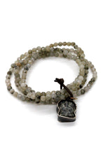 Load image into Gallery viewer, Faceted Labradorite Stack Bracelet with Ganesh Charm BL-Alva-3G1 -The Buddha Collection-
