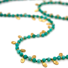 Load image into Gallery viewer, Amazonite and Mini Gold Specks Long Necklace - N2-2764C
