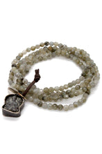 Load image into Gallery viewer, Faceted Labradorite Stack Bracelet with Ganesh Charm BL-Alva-3G1 -The Buddha Collection-
