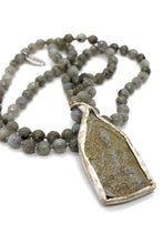 Load image into Gallery viewer, Hand Knotted Labradorite Necklace with Large Buddha Charm NL-LA-BB -The Buddha Collection-
