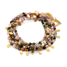 Load image into Gallery viewer, Tourmaline and Mini Gold Specks Long Necklace - N2-2764F
